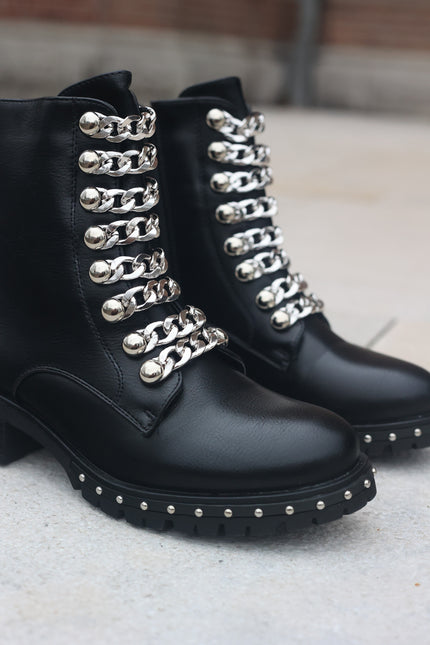 Smile Favorites Biker boots Ketting Zwart Zilver