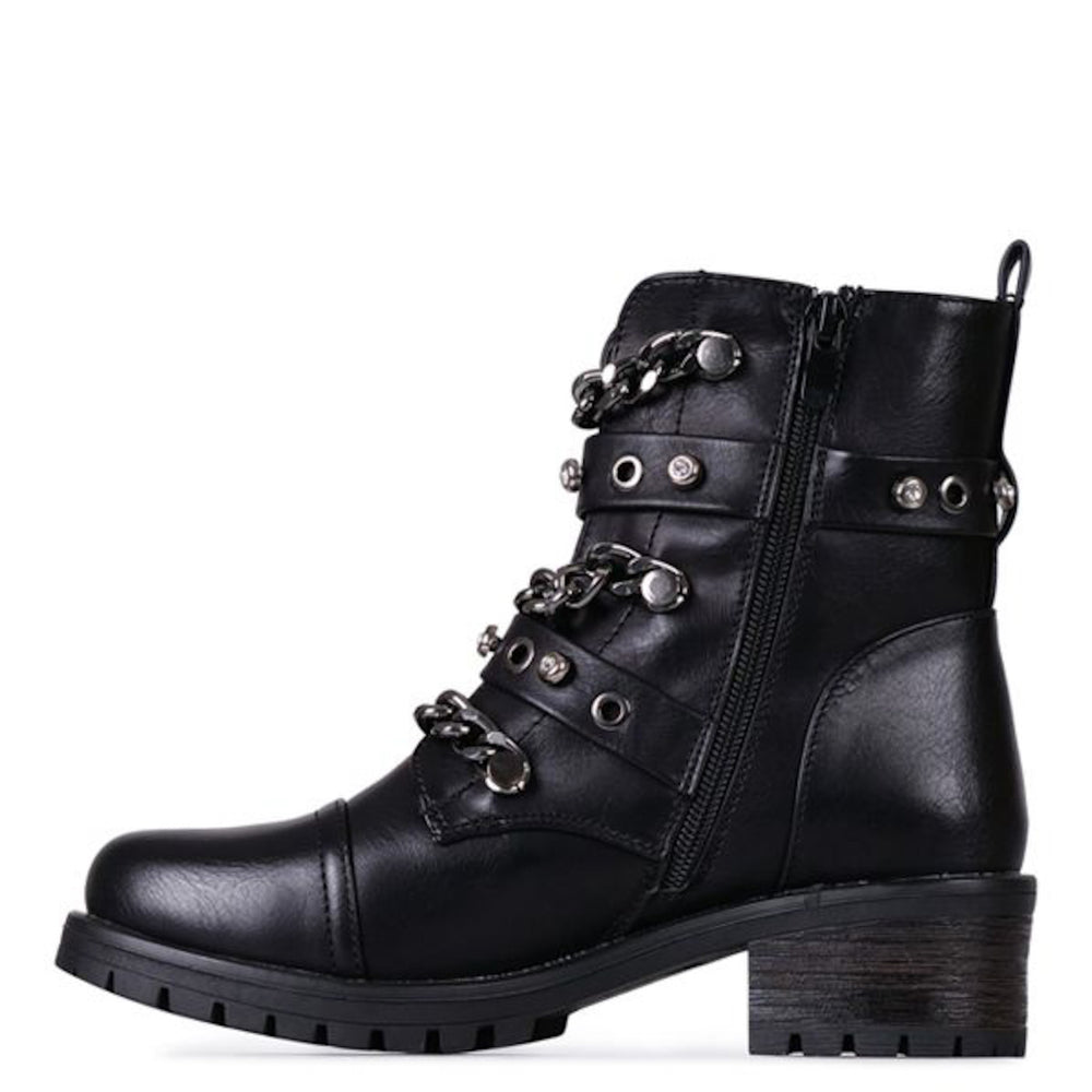 Smile Favorites Biker boots Zwart Ketting Gespen Zilver