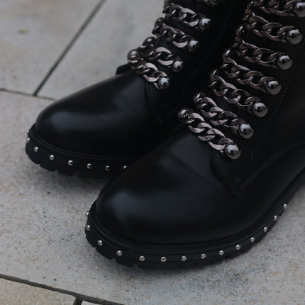 Smile Favorites Biker boots Zwart Ketting Grijs