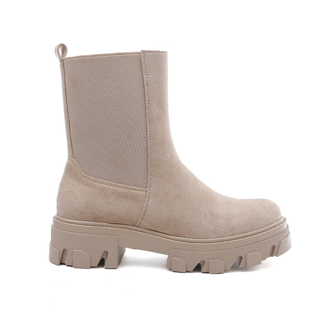 Smile Favorites Chelsea Boots Beige suedine Plateau