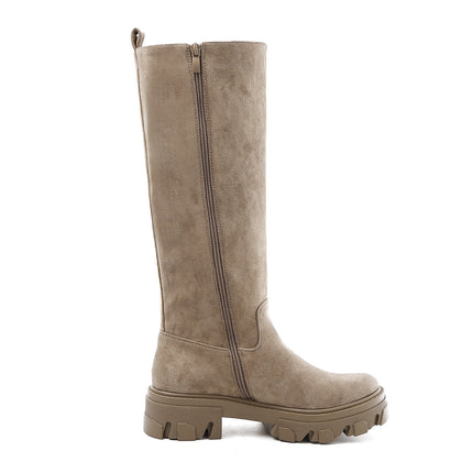 Smile Favorites Chelsea boots Hoog Suède Taupe Khaki