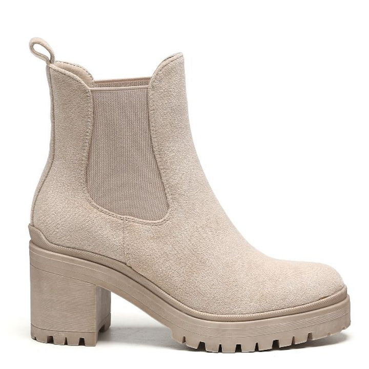 Smile Favorites Chelsea boots met hak Beige  Suedine