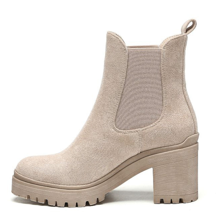 Smile Favorites Chelsea boots met hak Beige  Suedine