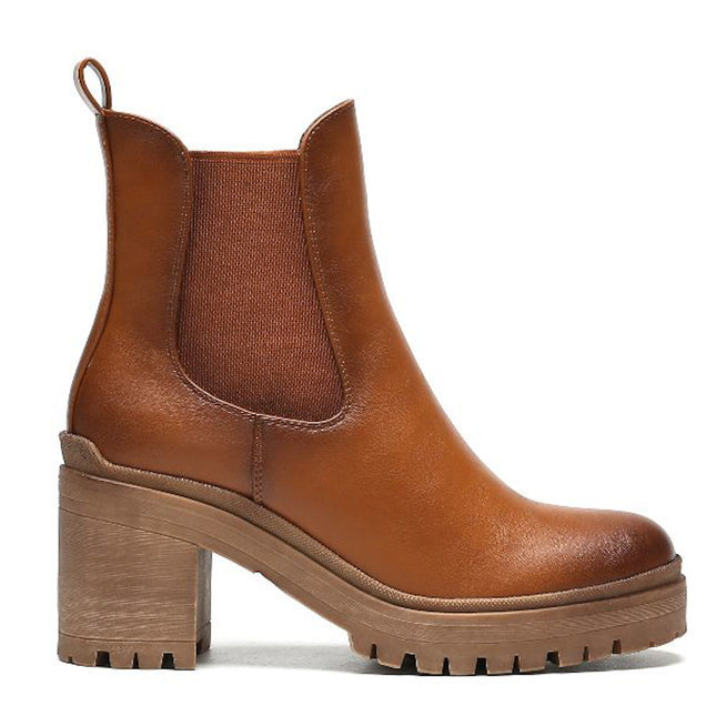 Smile Favorites Chelsea boots met hak Camel