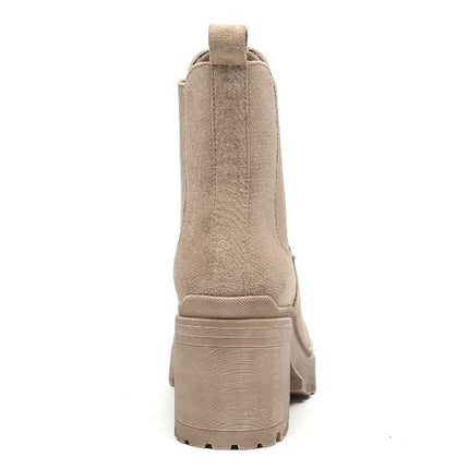 Smile Favorites Chelsea boots met hak Khaki Suedine