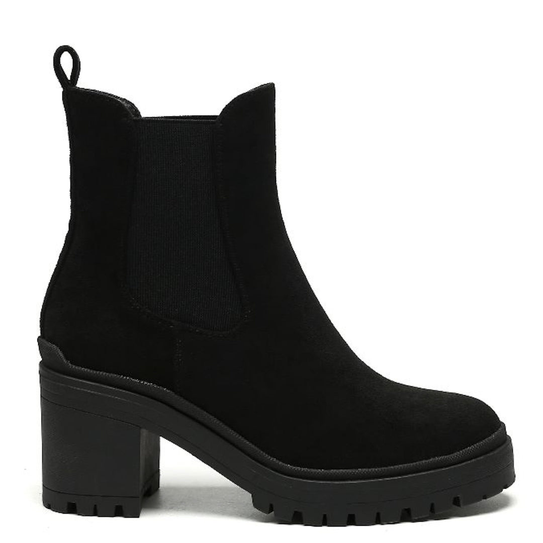 Smile Favorites Chelsea boots met hak Zwart Suedine