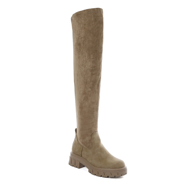 Smile Favorites Chelsea boots Overknee Suède Taupe Khaki