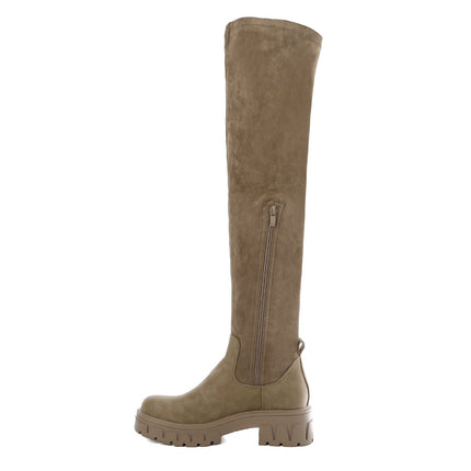 Smile Favorites Chelsea boots Overknee Suède Taupe Khaki