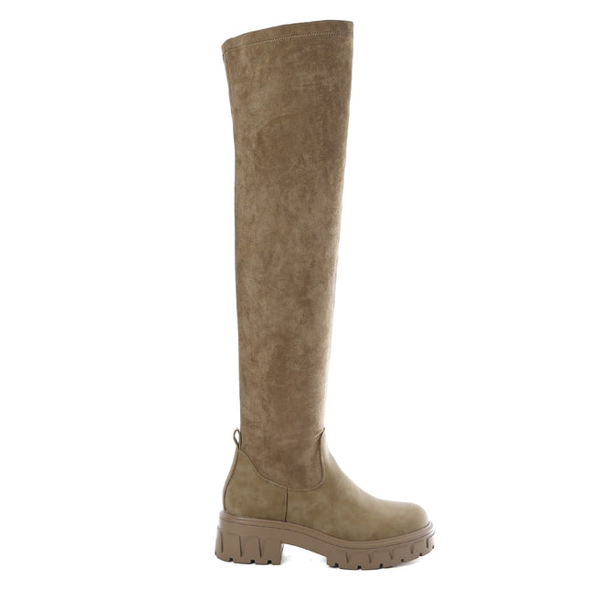 Smile Favorites Chelsea boots Overknee Suède Taupe Khaki