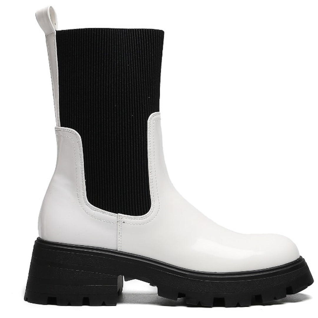 Smile Favorites Chelsea boots Sock Wit Lak