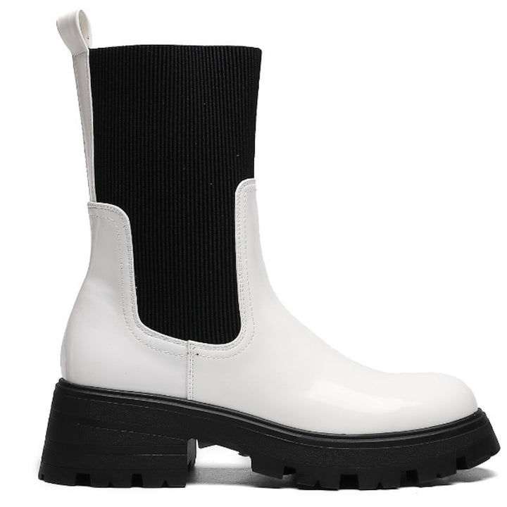 Smile Favorites Chelsea boots Sock Wit Lak