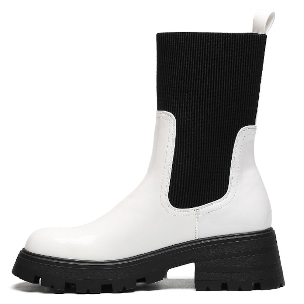 Smile Favorites Chelsea boots Sock Wit Lak