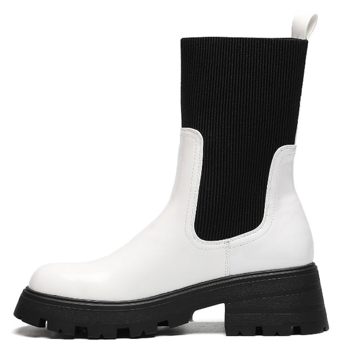 Smile Favorites Chelsea boots Sock Wit Lak