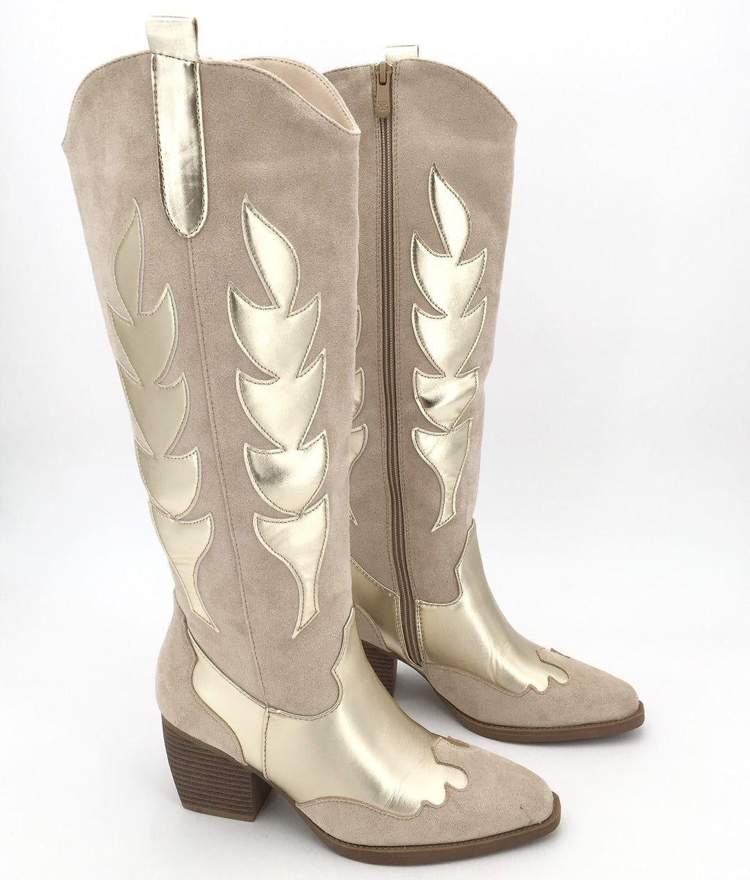 Smile Favorites Cowboylaarzen Beige Goud hoog