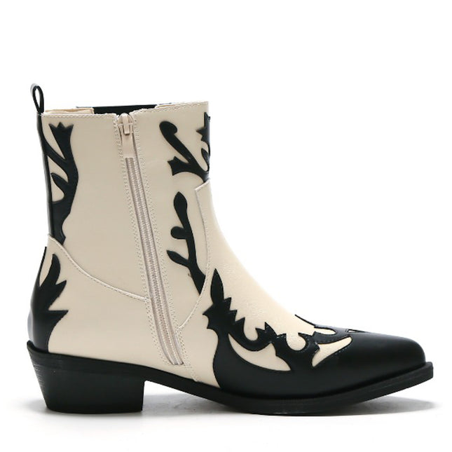 Smile Favorites Cowboylaarzen Beige Kort Flame Zwart