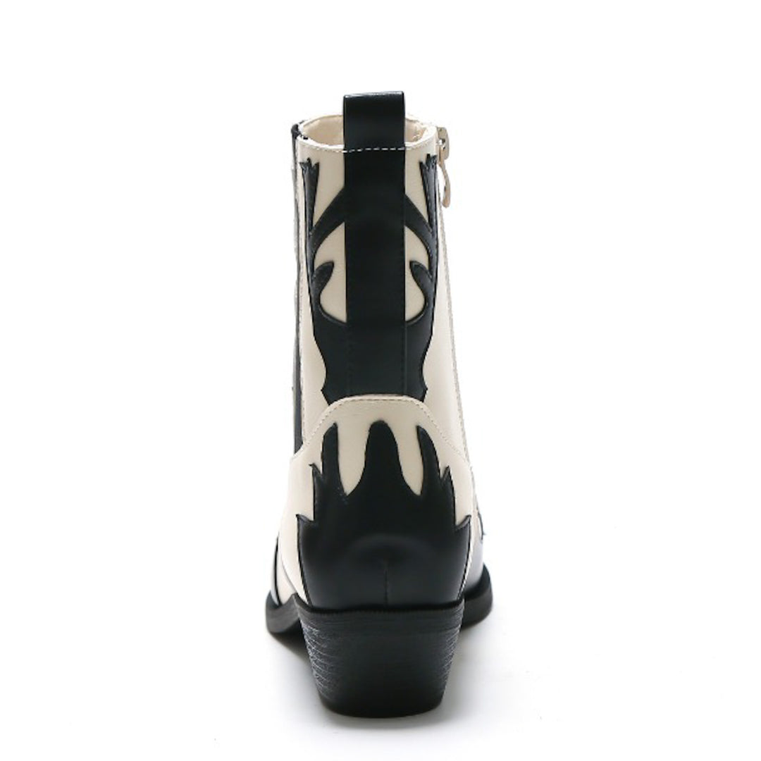 Smile Favorites Cowboylaarzen Beige Kort Flame Zwart