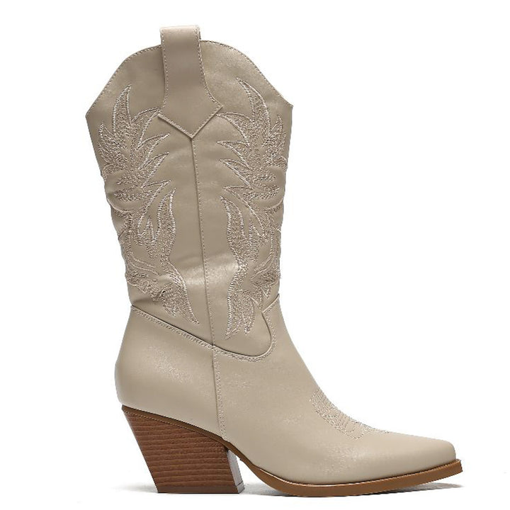 Smile Favorites Cowboylaarzen Beige Stiksels Beige