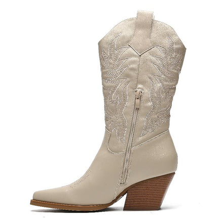 Smile Favorites Cowboylaarzen Beige Stiksels Beige