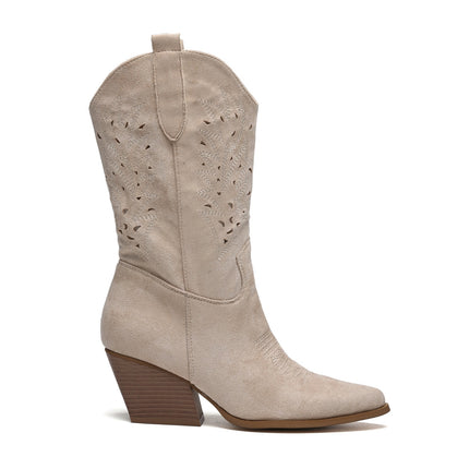 Smile Favorites Cowboylaarzen Beige Suède Western