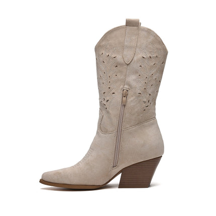 Smile Favorites Cowboylaarzen Beige Suède Western