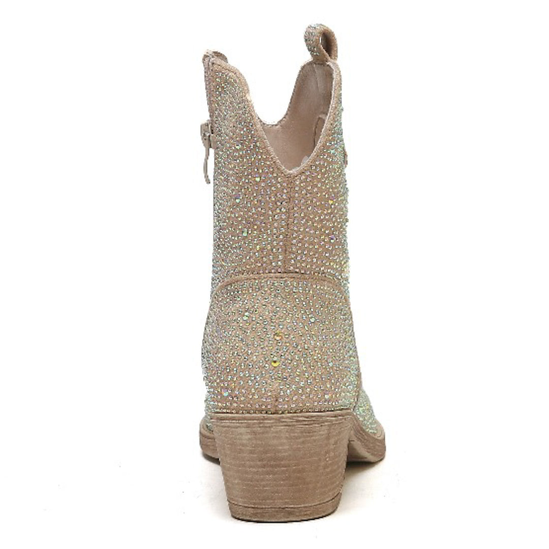 Smile Favorites Cowboylaarzen Beige Suedine Kort Strass