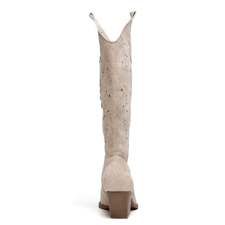 Smile Favorites Cowboylaarzen Beige Suedine Western Hoog