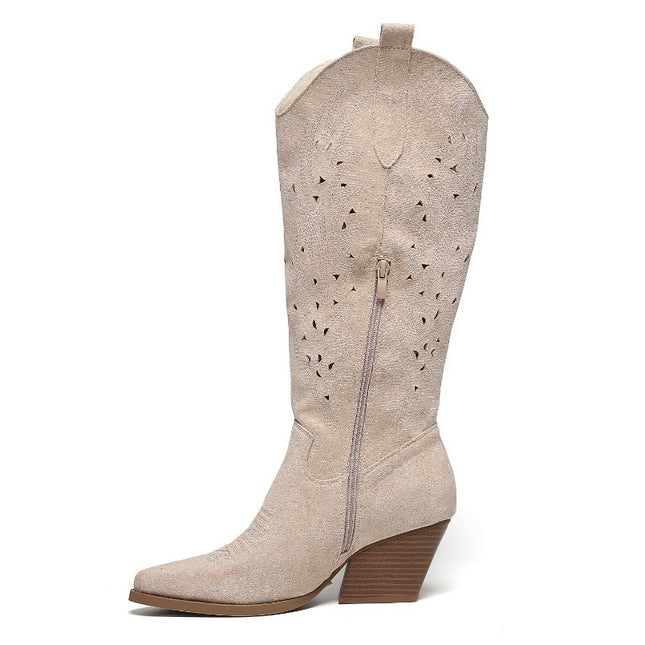 Smile Favorites Cowboylaarzen Beige Suedine Western Hoog