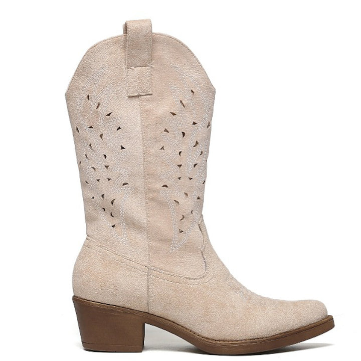 Smile Favorites Cowboylaarzen Beige Suedine Western