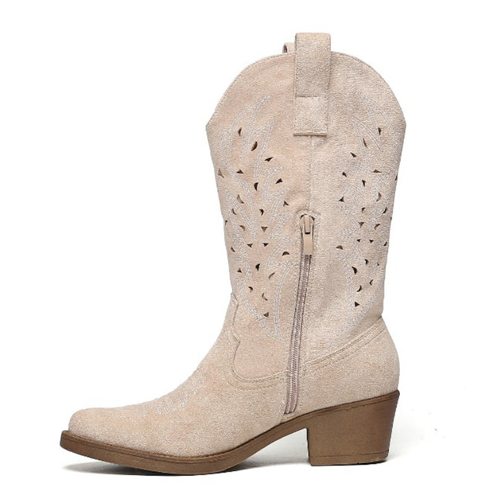Smile Favorites Cowboylaarzen Beige Suedine Western