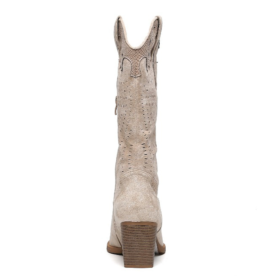 Smile Favorites Cowboylaarzen Beige Suedine