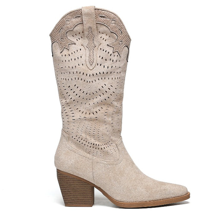 Smile Favorites Cowboylaarzen Beige Suedine