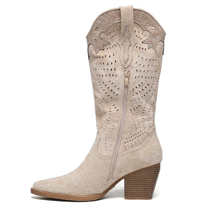 Smile Favorites Cowboylaarzen Beige Suedine
