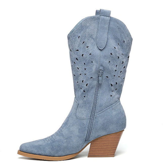 Smile Favorites Cowboylaarzen Blauw Suède Western