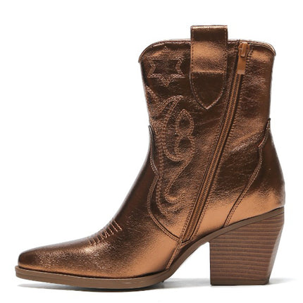 Smile Favorites Cowboylaarzen  Brons Metallic Kort Star