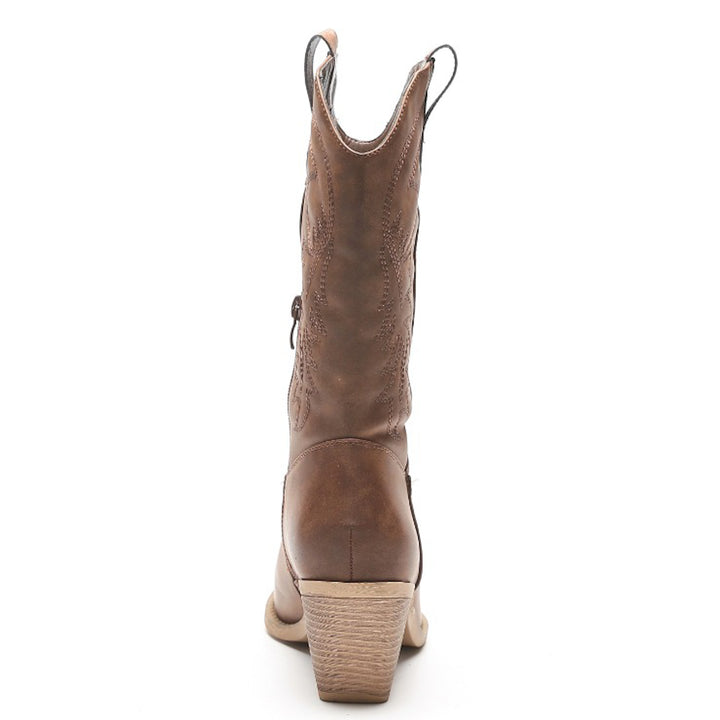 Smile Favorites Cowboylaarzen Bruin Leatherlook Stiksels