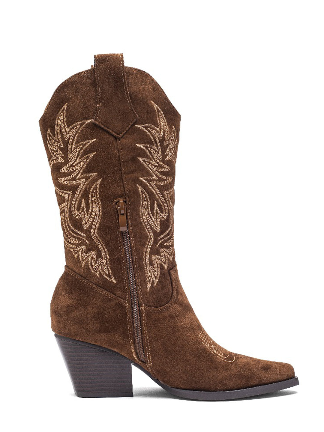 Smile Favorites Cowboylaarzen Bruin Suedine Stiksels Beige
