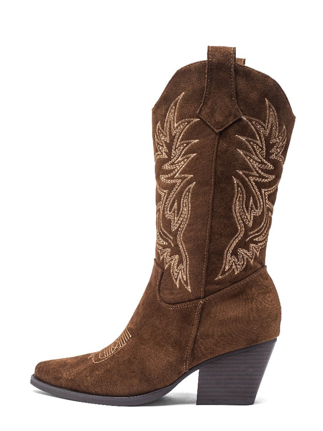 Smile Favorites Cowboylaarzen Bruin Suedine Stiksels Beige