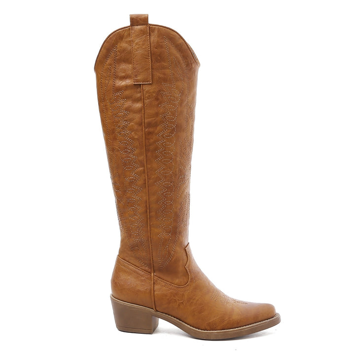 Smile Favorites Cowboylaarzen Camel hoog imitatieleer