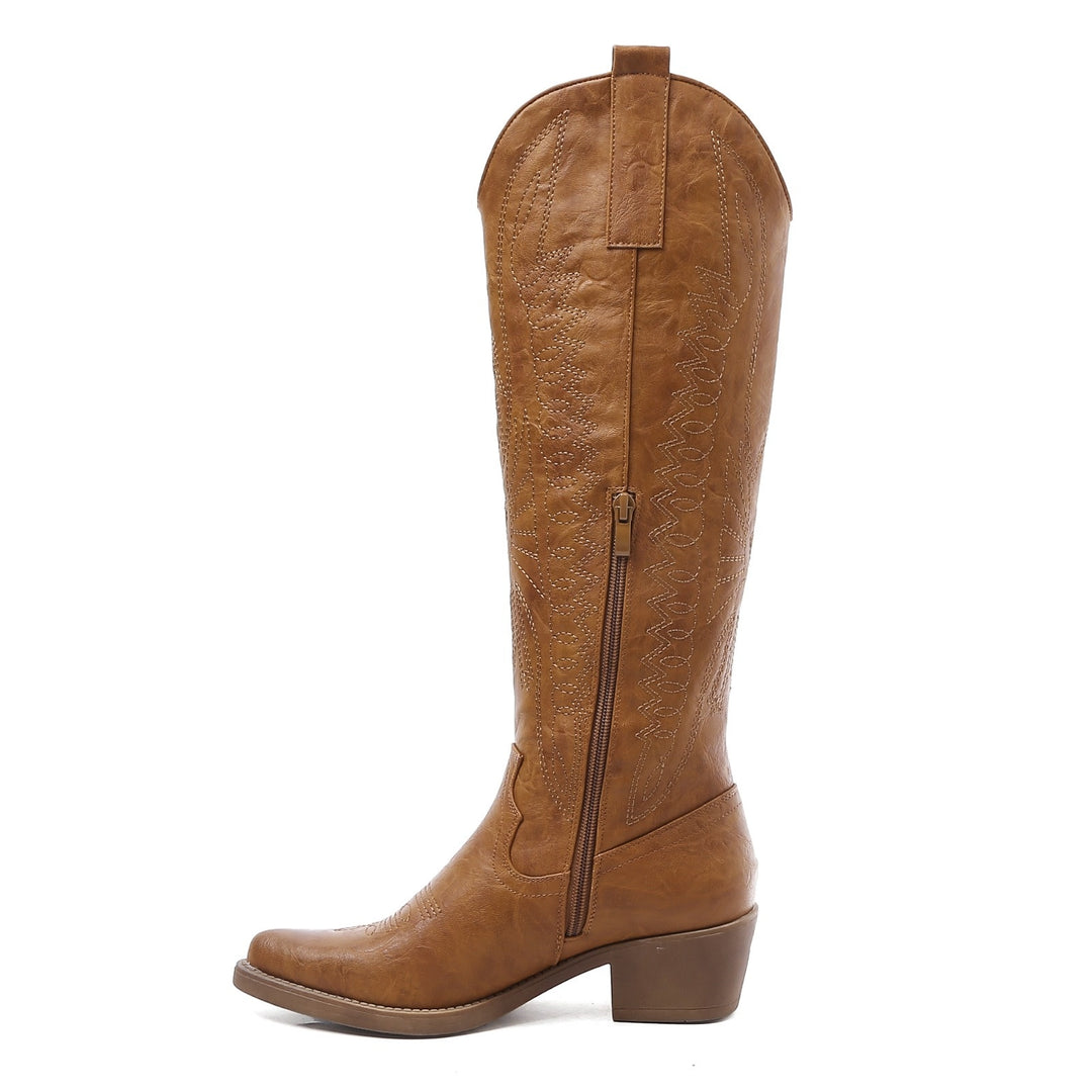 Smile Favorites Cowboylaarzen Camel hoog imitatieleer