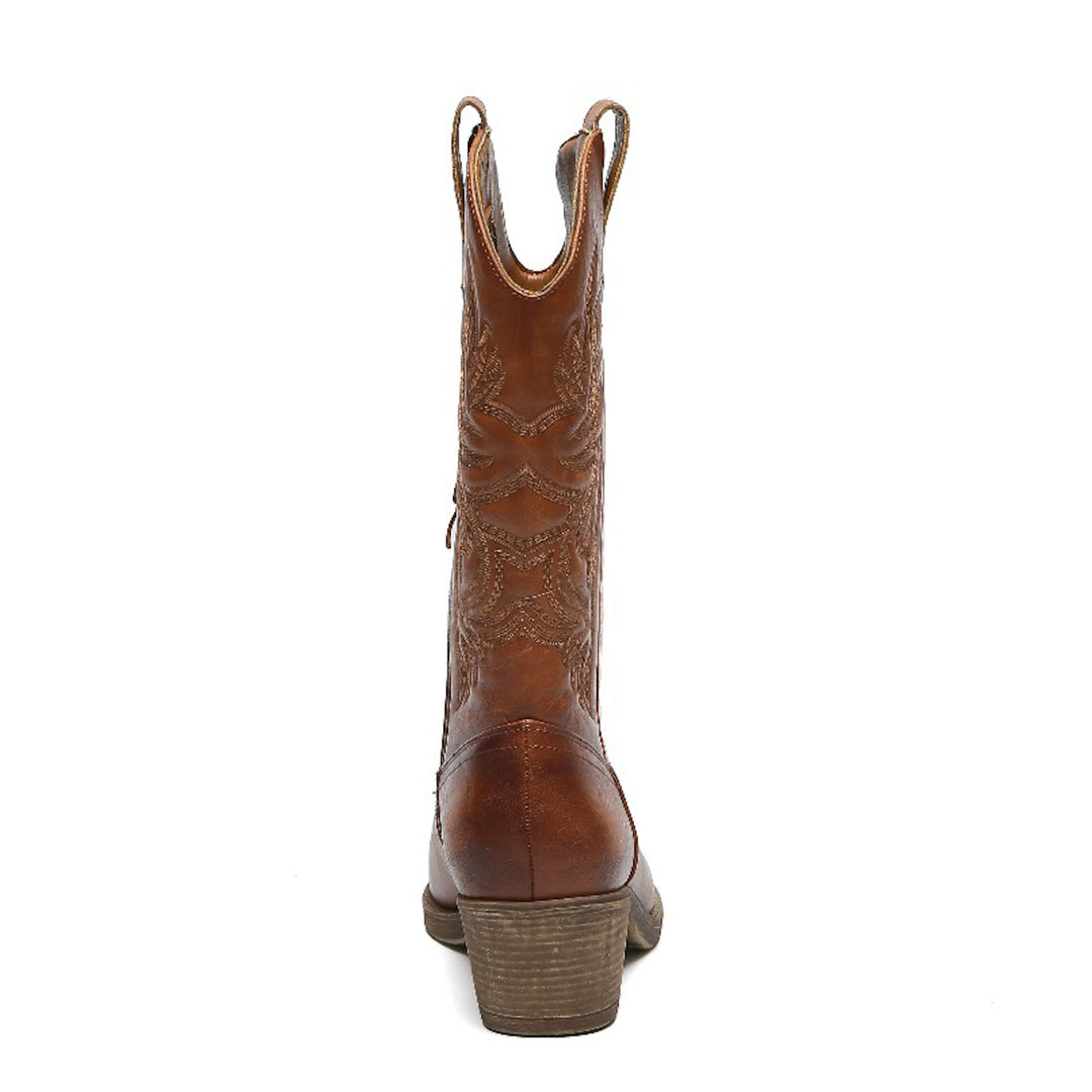 Smile Favorites Cowboylaarzen Camel PU Stiksels