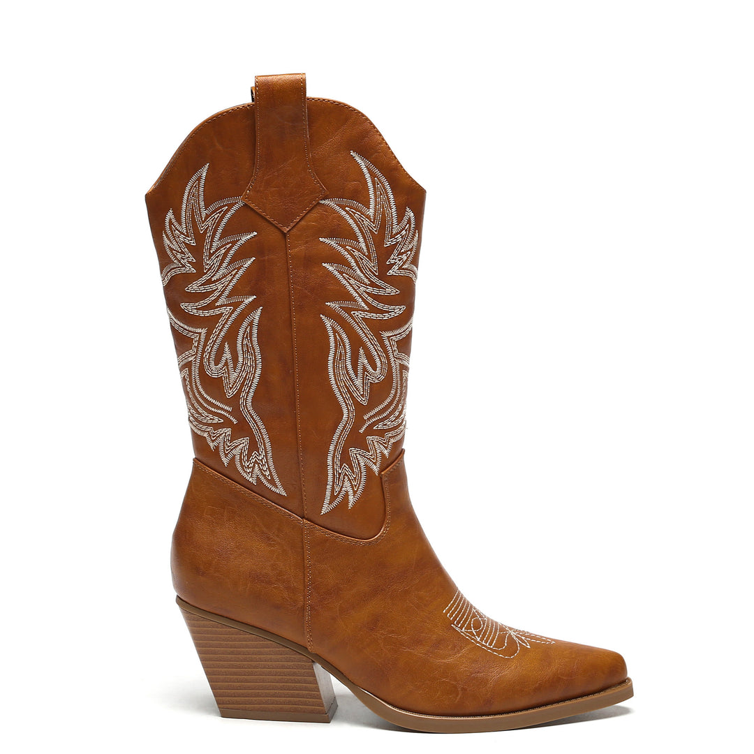 Smile Favorites Cowboylaarzen Camel Stiksels Beige