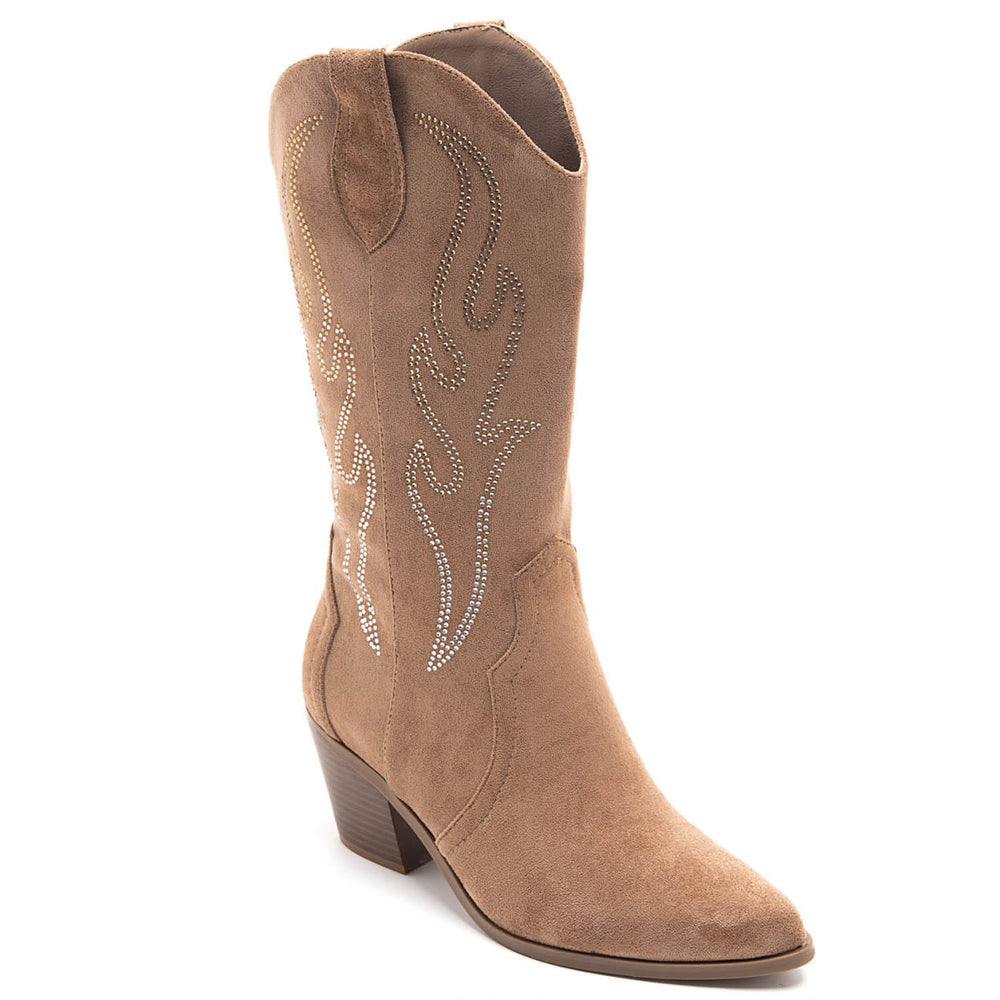 Smile Favorites Cowboylaarzen Camel Strass Flame