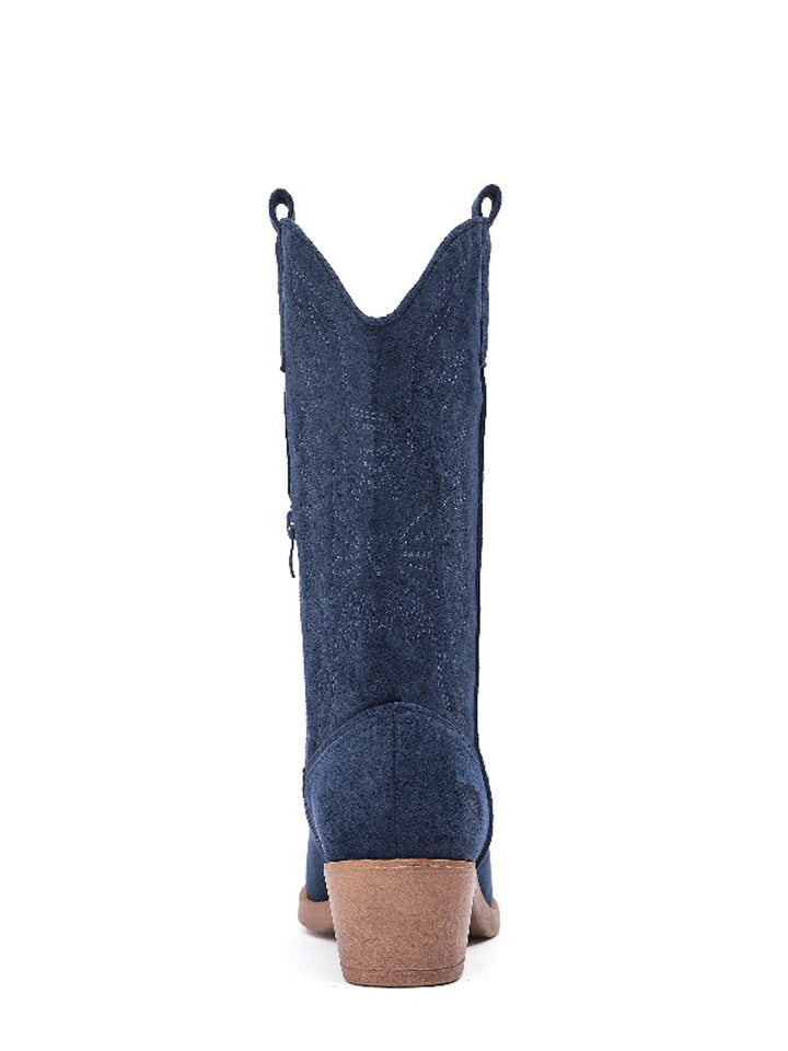 Smile Favorites Cowboylaarzen Donker Blauw Suedine