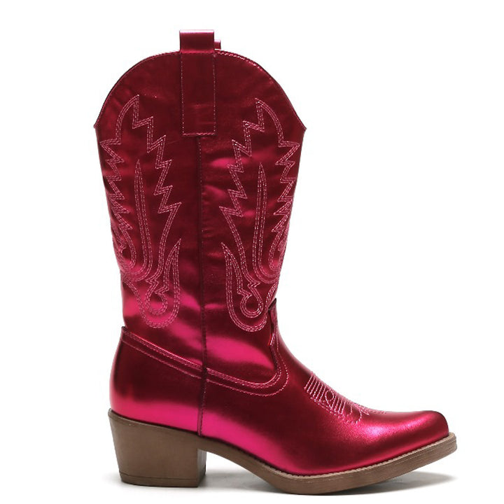 Smile Favorites Cowboylaarzen Fuchsia Metallic Stiksels