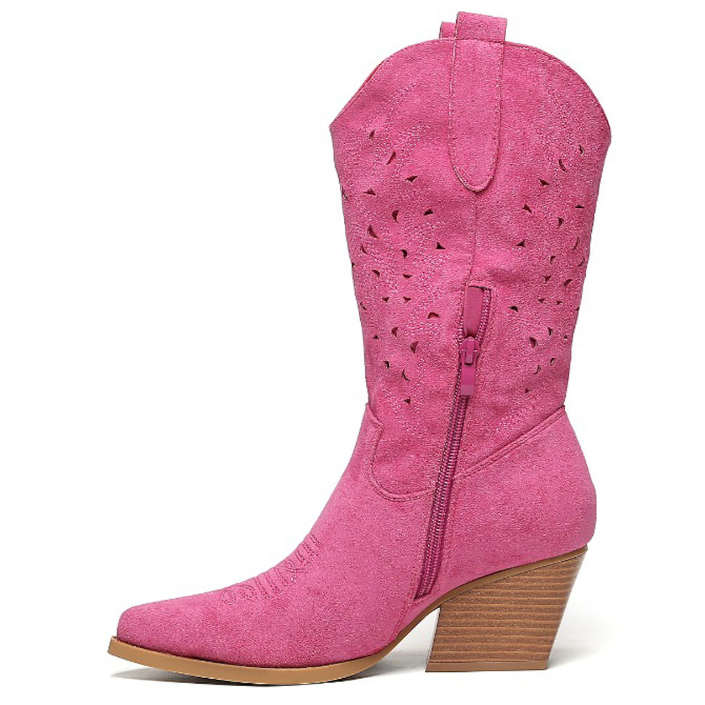 Smile Favorites Cowboylaarzen Fuchsia Suède Western