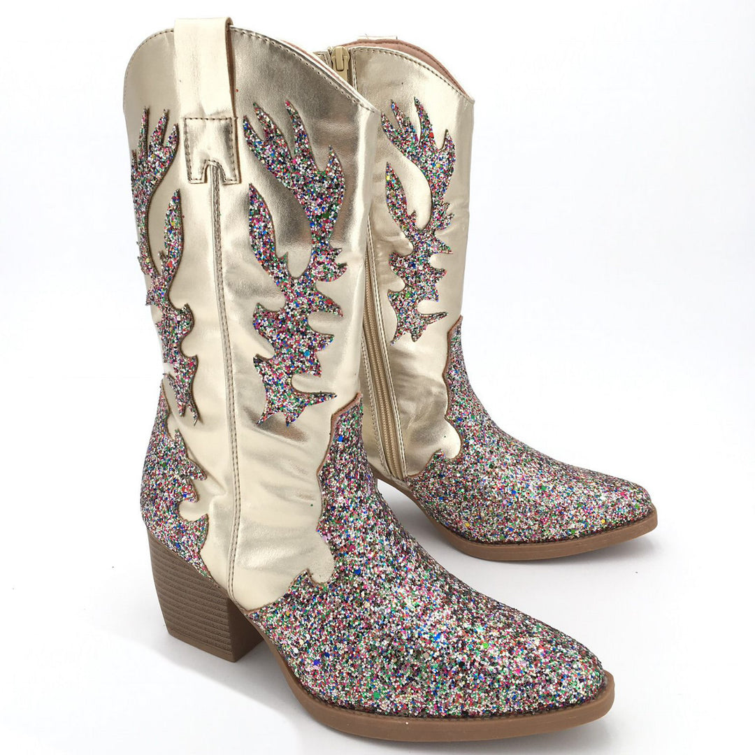 Smile Favorites Cowboylaarzen Goud metallic Glitter