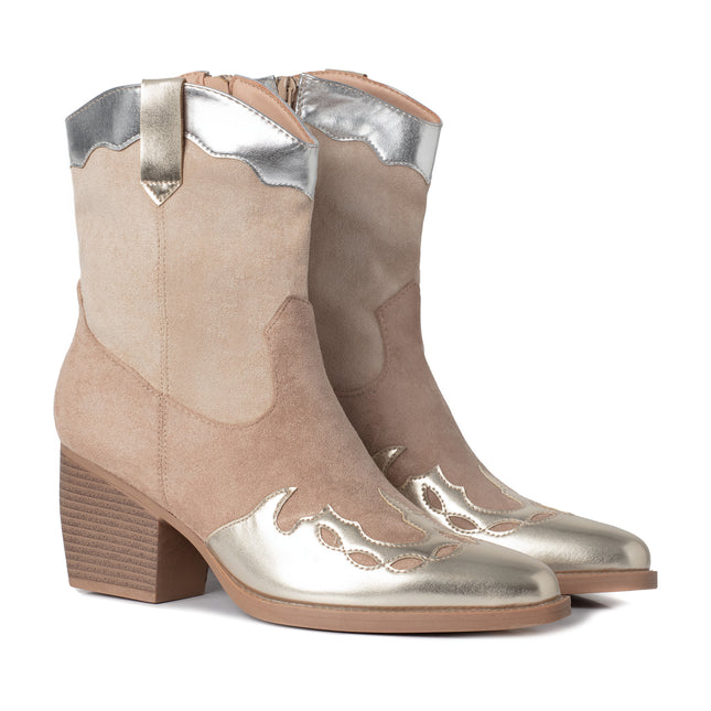 Smile Favorites Cowboylaarzen Goud Metallic Kort