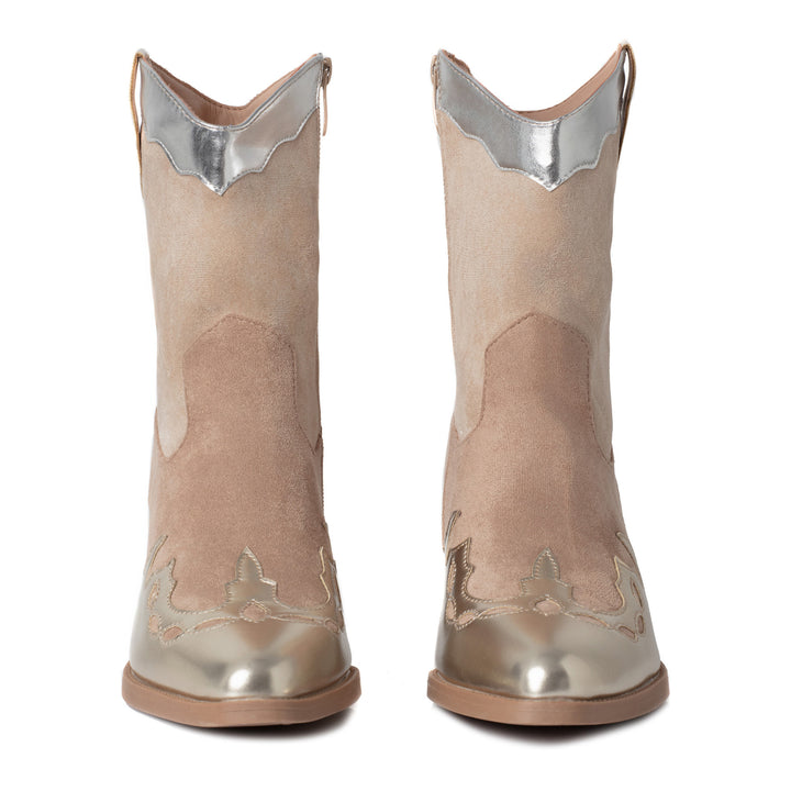 Smile Favorites Cowboylaarzen Goud Metallic Kort