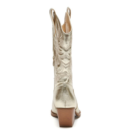 Smile Favorites Cowboylaarzen Goud Stiksels Beige