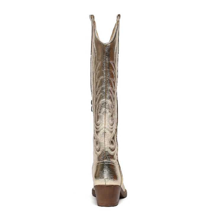 Smile Favorites Cowboylaarzen Goud Stiksels Hoog